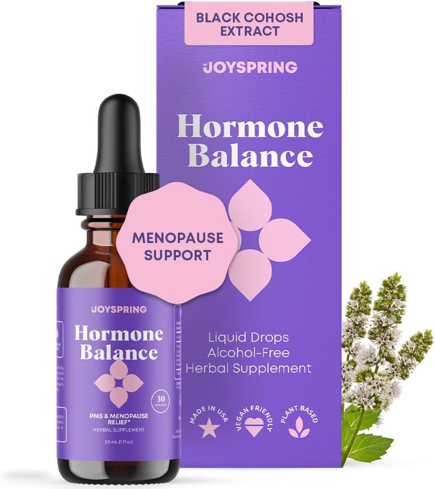 JoySpring Hormone Balance for Women124; Natural Menopause Supplements with Black Cohosh