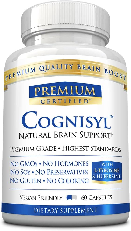 Cognisyl - Boost Memory, Mental Performance, Energi og Fokus. Vitamin B Complex, perikum, DMAE Bitartrate, BioPerine - 60 kapsler