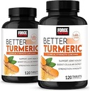 FORCE FACTOR Bedre gurkemeje 2- Pack fælles støtte supplement med Hydrocurc gurkemeje med sort peber, klinisk styrke fælles støtte, 240 tabletter, hvid emballage