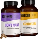 FreshCap Mushrooms Performance Bundle (Lions Mane Capsules and Cordyceps Capsules)