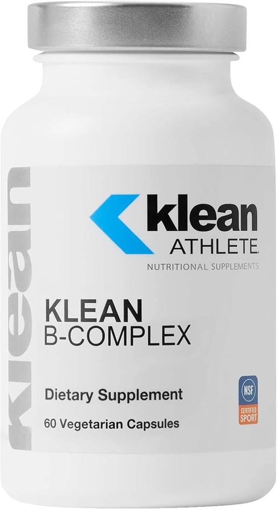 Klean ATHLETE Klean B- Complex; Understøtter energiproduktion, kardiovaskulær funktion, og normale cellulære funktioner; NSF Certificeret til sport; 124; 60 Vegetariske kapsler