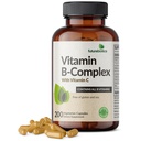 Futurebiotika Vitamin B Kompleks med C-vitamin understøtter energiproduktion, nervesystemet & immunforsvar - non-GMO, 200 vegetariske kapsler