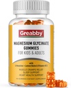 Magnesium Glycinat Gummies til børn og voksne - Magnesium Glycinat 300mg tyggetabletter - fremmer søvn, muskel, afslapning (60Count)