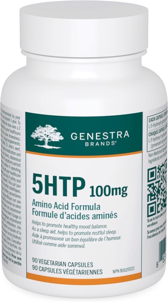 Genestra Brands 5htp 100 mg 10 mg 12 4; Støtte til søvn og mental balance 12 4; 90 kapsler