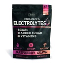 Forstærket electrolyte Powder Stick Packs (Raspberry Guava) w / 0 Sukker + BCAAs + B- Vitaminer Electrolyte Supplement w Kalium Zink & Magnesium for Hydration - Keto Electrolytes