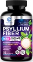Psyllium Husk Fiber Supplement 1500mg - Vegansk Prebiotic, Opløselig Fiber til daglig fordøjelsesmæssig sundhed & regularitet Support, Natural Psyllium Powder Caps, Sugar- Free, Non- GMO & Gluten- Free - 120 Kapsler