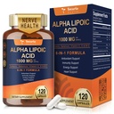 Totaria Alpha Lipoic Acid 1000mg - ALA Supplement Antioxidant for neuropati Support Nerve Health, Lever Detox, Antioxidant, Metabolisme og Cell Energy, Anti-Aging - Non-GMO, Gluten Free, Vegan Safe