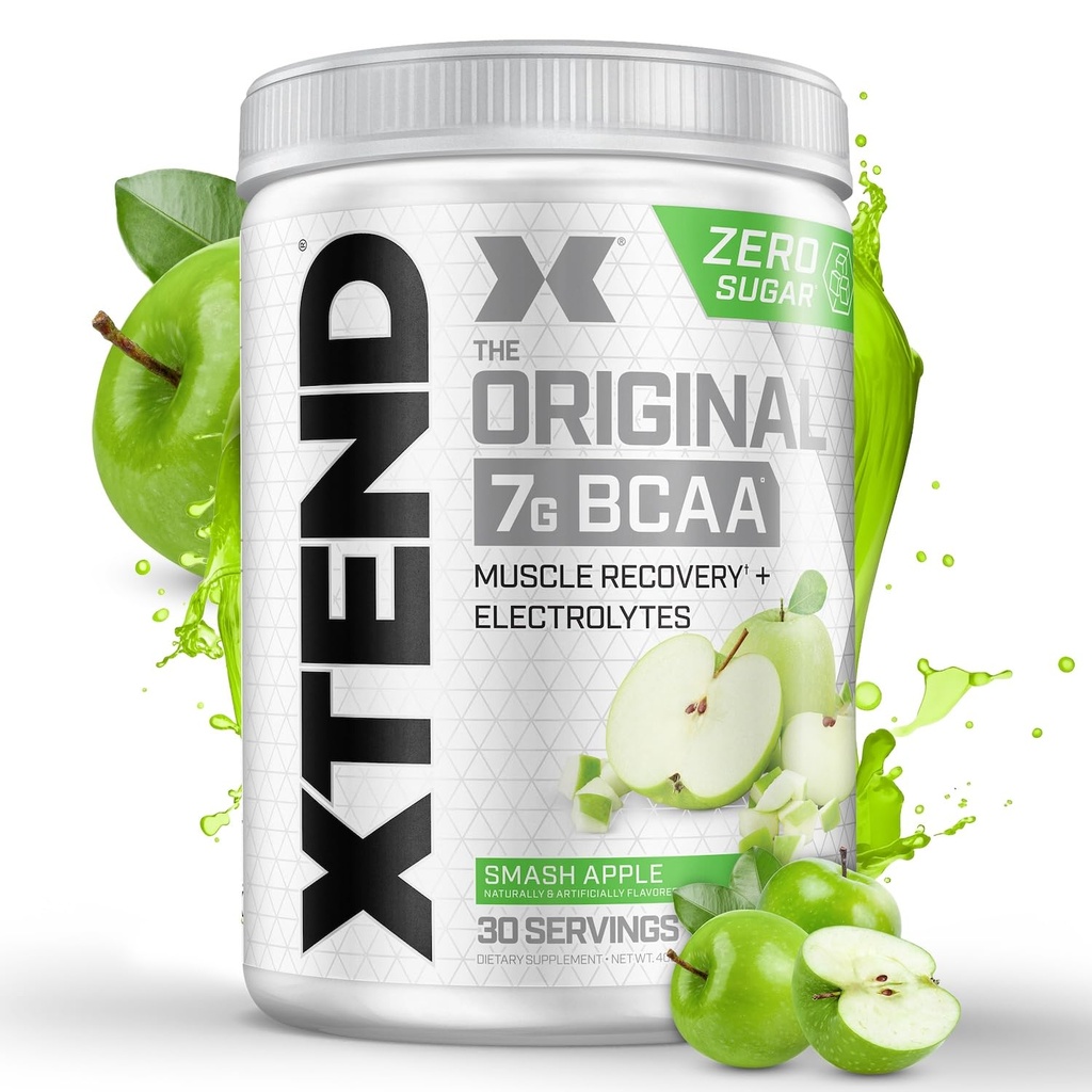 Xtend Original BCAA Powder 7g BCAA og 2,5 g L- Glutamin, Sukker Free Post Workout Muscle Recovery Drik med Aminosyrer til mænd og kvinder, 30 Servering