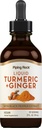 Piping Rock Turmeric and Ginger Liquid Drops | 2 Fl Oz | Tincture Supplement with Black Pepper Extract | Vegan, Non-GMO, Gluten Free