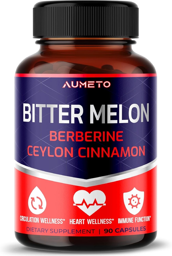 Bitter melonkapsler - Forstærket med Berberine Ceylon kanel til cirkulering wellness og immunfunktion (90 greve (pakke med 1))