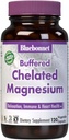 Bluebonnet Nutrition Albion Buffered Chelated Magnesium 200 mg, Magnesium Oxide, Stress Relief, Vegan, Non GMO, Gluten Free, Soy Free, Milk Free, Kosher, 120 Vegetabilske kapsler, 2 Måned Supply
