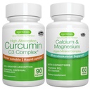 Alger Calcium & Magnesium Complex + høj Absorption Curcumin C3 Complex, Vegan Bundle for Bones, Joints & Recovery fra Motion, af Igennus