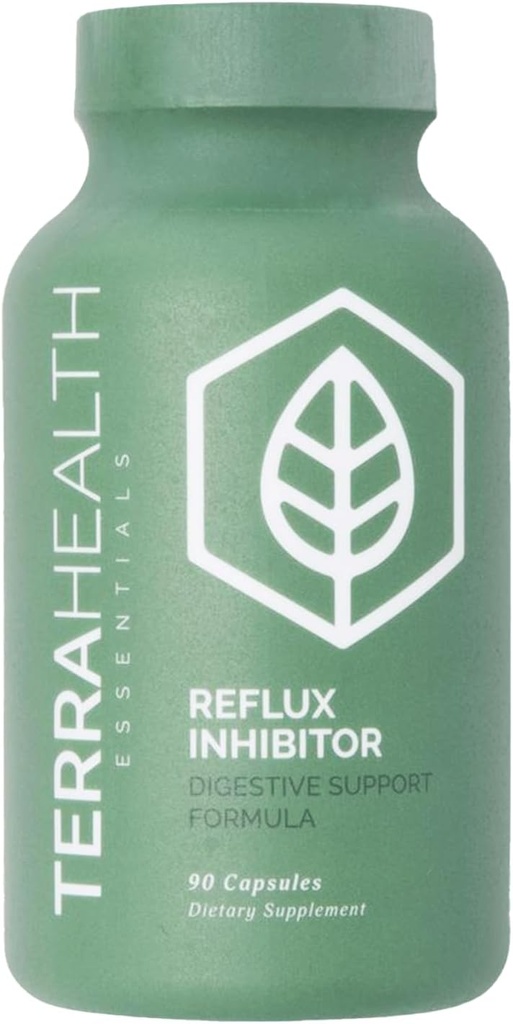Terra Health Essentials - Reflux Inhibitor | Relieve Indigestion and Heartburn | 30-Day Supply (90 Capsules)
