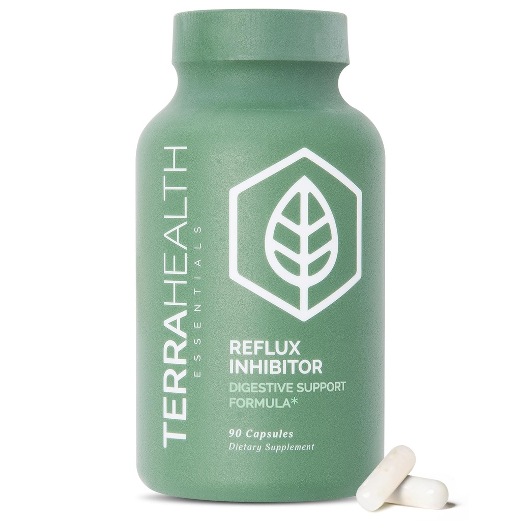 Terra sundhed Essentials - Reflux Inhibitor Medic124; Relieve fordøjelse og Heartburn Medical 124; 30- Day Supply (90 kapsler)