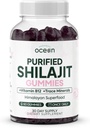 Organiske Ocean Shilajit til mænd og kvinder - Naturligt supplement med vitamin B12, Chrom og Selen til Age- Defying, Energi, Hormone Support og mere - 60 Shilajit Gumies