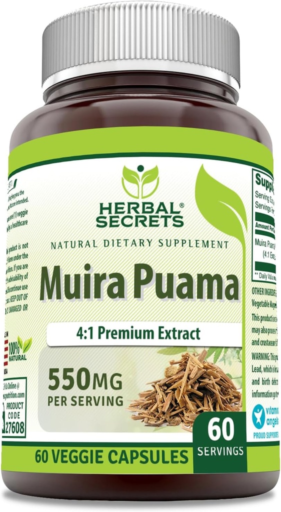 Urtehemmeligheder Muira Puama 4: 1 Uddrag Supplement Supplement 124; 550 Mg