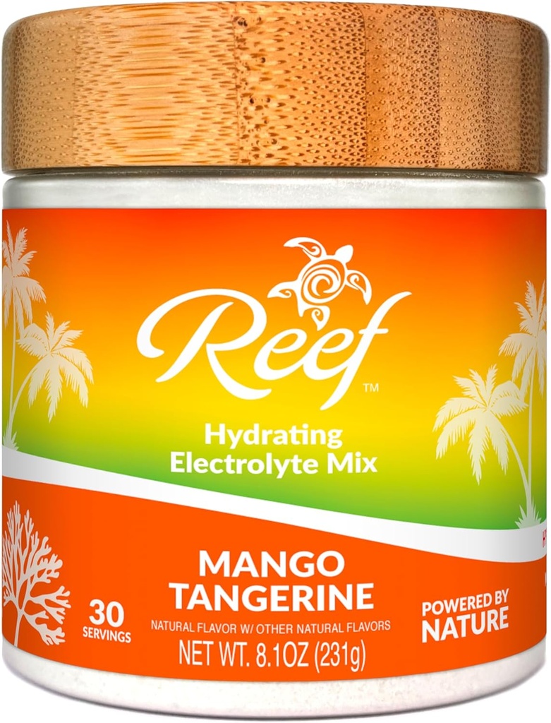 Hydrating Electrolyte Drink Mix - Mango Tangerine, 30 Servering - Hydration Powder w / kokos vand - non-GMO, Ingen tilsat sukker, 5 Key Electrolytes + Vitaminer, Natural Trace Minerals