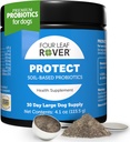 Four Leaf Rover Protect - Probiotics for Dogs - Veterinarian Formulated - with Natural Prebiotics and Antioxidants - Detoxification & Gut Health - 30 Day Large Dog Supply