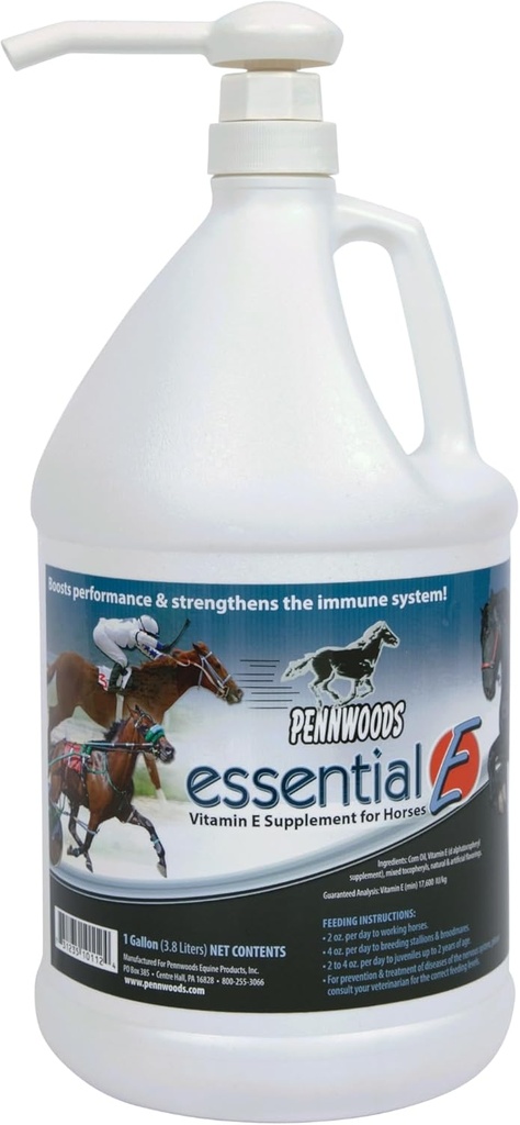 Pennwoods Essential E: Equine Vitamin E tillæg for hest sundhed, ydeevne, inddrivelse & ernæring - 1 Gallon