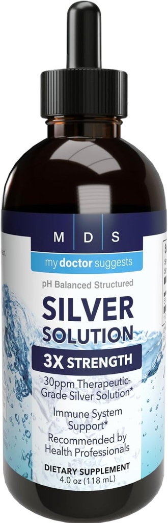 Alkalisk struktureret sølv væske 30ppm - avanceret immunforsvar flydende dråber - Ekstra styrke kolloid sølv mineral kosttilskud - Made in USA (4 oz)