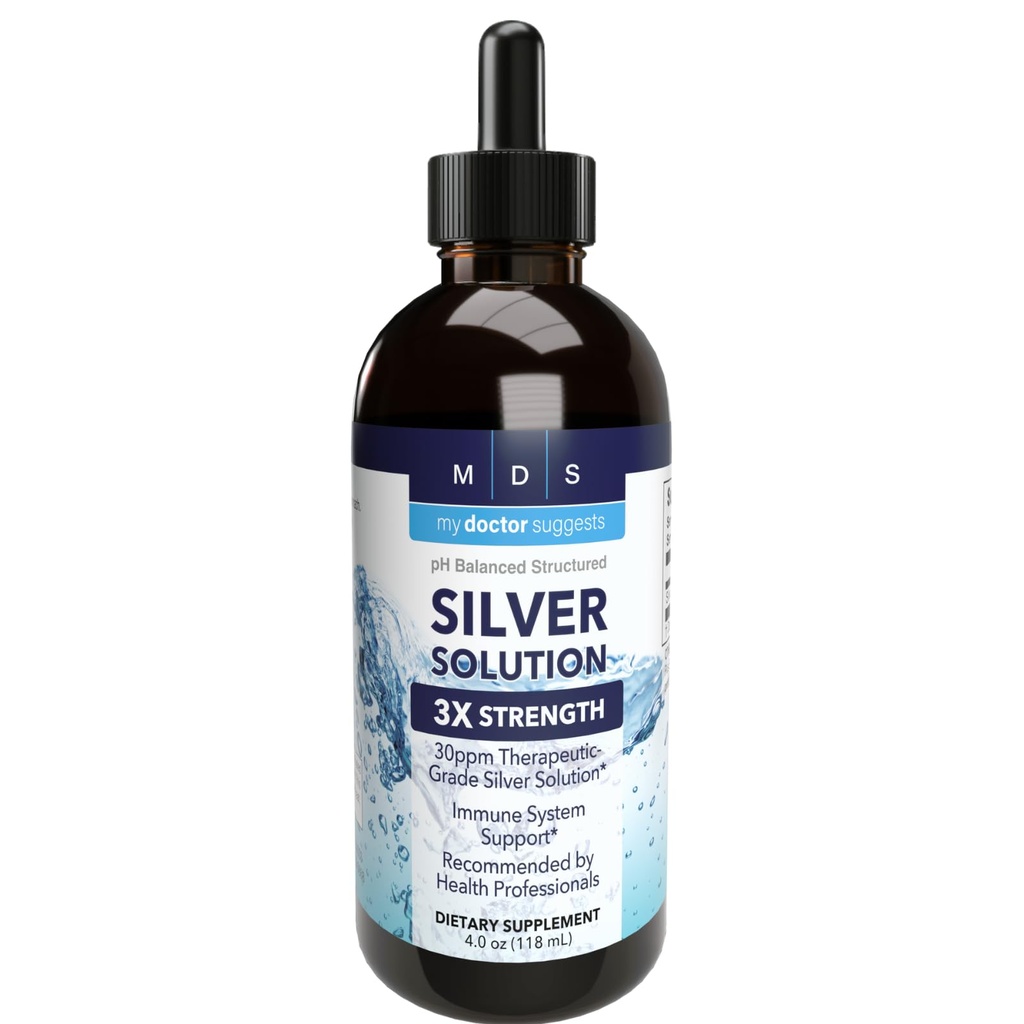Alkalisk struktureret sølv væske 30ppm - avanceret immunforsvar flydende dråber - Ekstra styrke kolloid sølv mineral kosttilskud - Made in USA (4 oz)