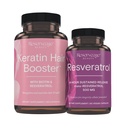 Reserveage Nutrition Keratin Hår Booster med Biotin & Resveratrol, Hår og Nail vækst Supplement, 120 Kapsler (60 Servere) & Resveratrol 500 mg, Understøtter sund aldring og immunsystem