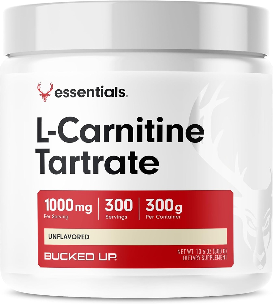 Bucked Up L- Carnitin Tartrate 1000mg Powder, Essentials (300 Servere)