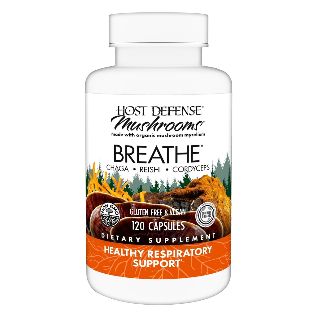 Værtsforsvar vejrtrækning * Kapsler - Immun & Respiratory Support Mushroom Supplement - Urte Lung Health Supplement med Chaga, Reishi & Cordyceps - 120 Kapsler (60 Servere) *