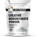 Det er bare! - Creatin monohydrat pulver, Pure Creatin pulver, Lavet i USA, 3. part Lab Testet, 5g Per Servering, Scoop Inkluderet, Ingen Fyldere, Ingen Tilføjet Flavor (Uden smag, 500g / 100 Servering)