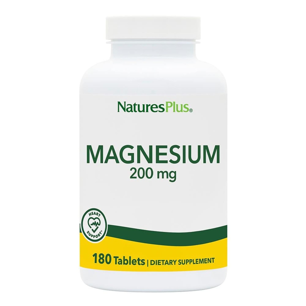 NaturePlus Magnesium - 200 mg, 180 tabletter - Vegetarisk, Gluten Free - 180 Servere