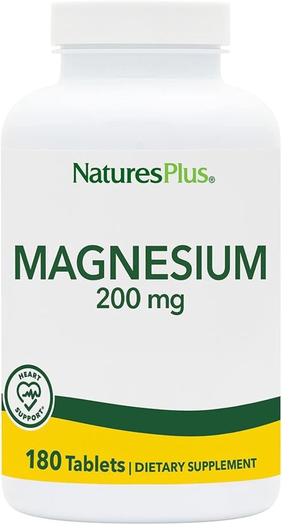 NaturePlus Magnesium - 200 mg, 180 tabletter - Vegetarisk, Gluten Free - 180 Servere