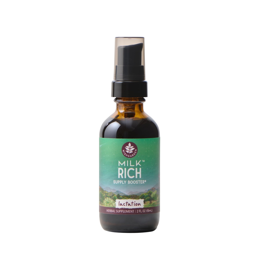 WishGarden Herbs Milk Rich med Geder Rue and Fanugreek - Urtemedicin Amning Support, Breast Milk Supply Boost og Amning Supplement til at øge mælk Flow kvalitet og produktion, 2oz