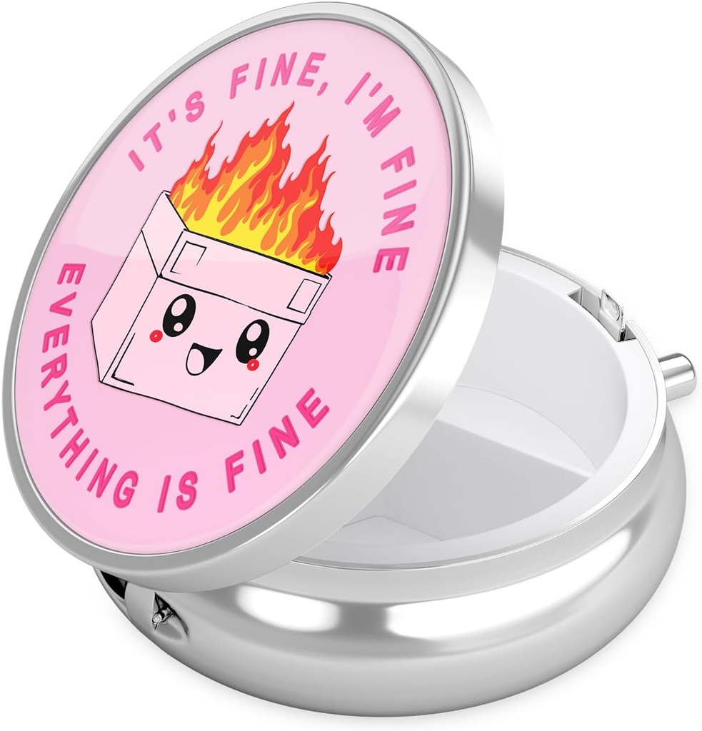 Nipichsha Pill Box, Lille Pill sag for purse & Pocket, Cute Travel Medicine Organizer, Portable Medicine Container Holder til at holde vitaminer, Medicin, Fish Oil & Supplement, Pink Cute Dumpster