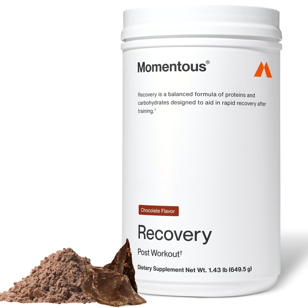 Momentous Recovery Grass- Fed Whey Protein Powder - 20 g Post- Workout Whey Isolate Protein - NSF Certified for Sport - Gluten- Free - 15 Serveringer - Chokolade - Pakke May Vary