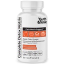 Youth & Tonic Balanceret Detox piller som komplet Gut Cleanse & Carb Matrix Support med ACV, Glucomannan, Chrom til krop afgiftning & fordøjelsessundhed, supplement til mænd og kvinder, tre- Party testet