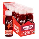 Vive Organic Energy Shot + immunforsvar med Ashwagandha, Green Tea & Coffein, Gluten Free, Vegan, Energy and Focus, 2 Fl Oz (Pack of 12)