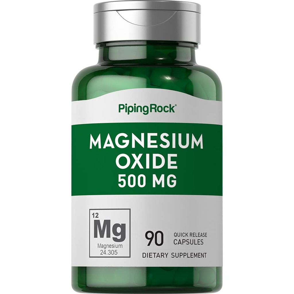 Piping Rock Magnesium Oxide 500mg Kapsler