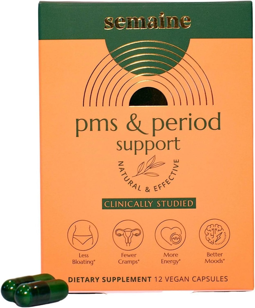 PMS & Periode Relief - Menstruel Cramp Relief: Ingen flere Periode kramper, Mood Swings, eller Bloating. PMS supplement til Happy Hormon og Periode Relief. (12 Tælling)