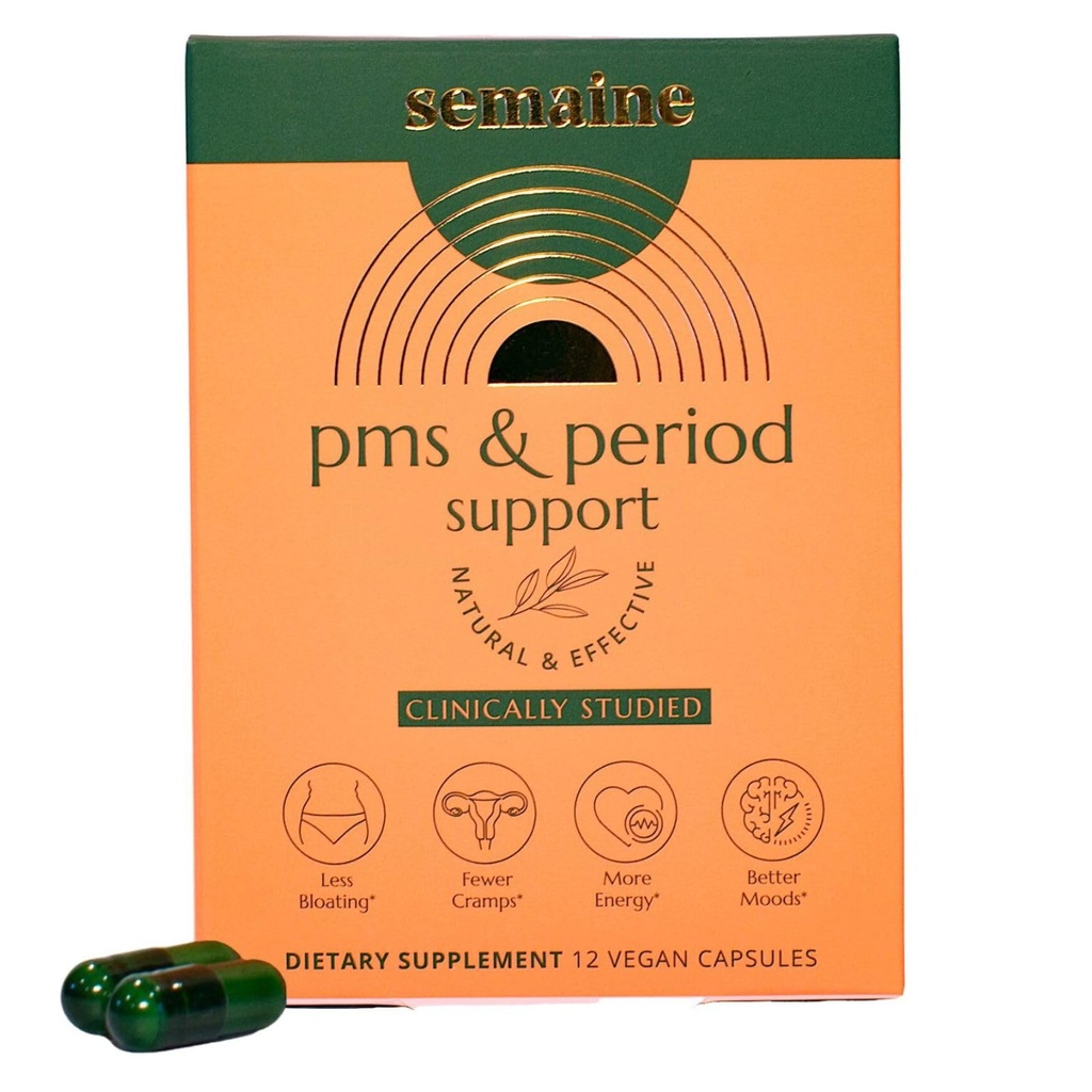 PMS & Periode Relief - Menstruel Cramp Relief: Ingen flere Periode kramper, Mood Swings, eller Bloating. PMS supplement til Happy Hormon og Periode Relief. (12 Tælling)