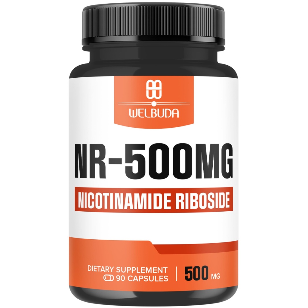 NAD + Supplement med Nicotinamid Riboside 500mg - Cellular Energy & Repair, sund aldring, Wellness - 90 Kapsler - 3 måneders forsyning
