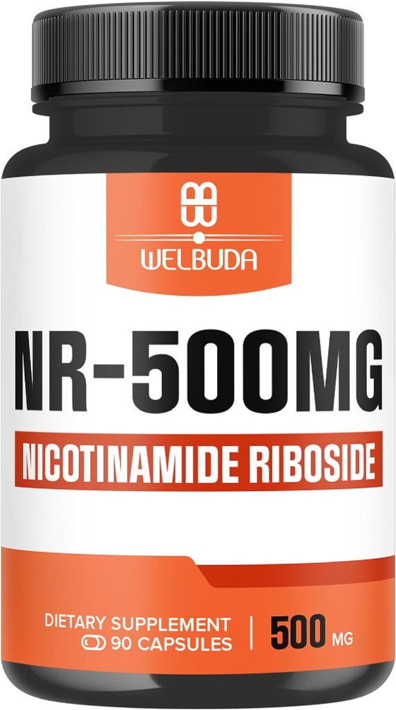 NAD + Supplement med Nicotinamid Riboside 500mg - Cellular Energy & Repair, sund aldring, Wellness - 90 Kapsler - 3 måneders forsyning