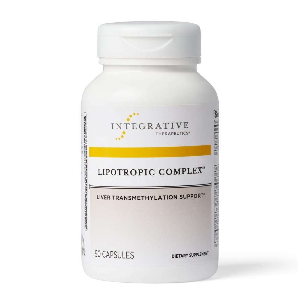 Integrativ terapi Lipotropic Complex - Lever Support for voksne * - Inkluderer mælk tidsel & vitamin B6 og B12 - Gluten- Free & Dairy- Free - 90 Greve (45 Servere)