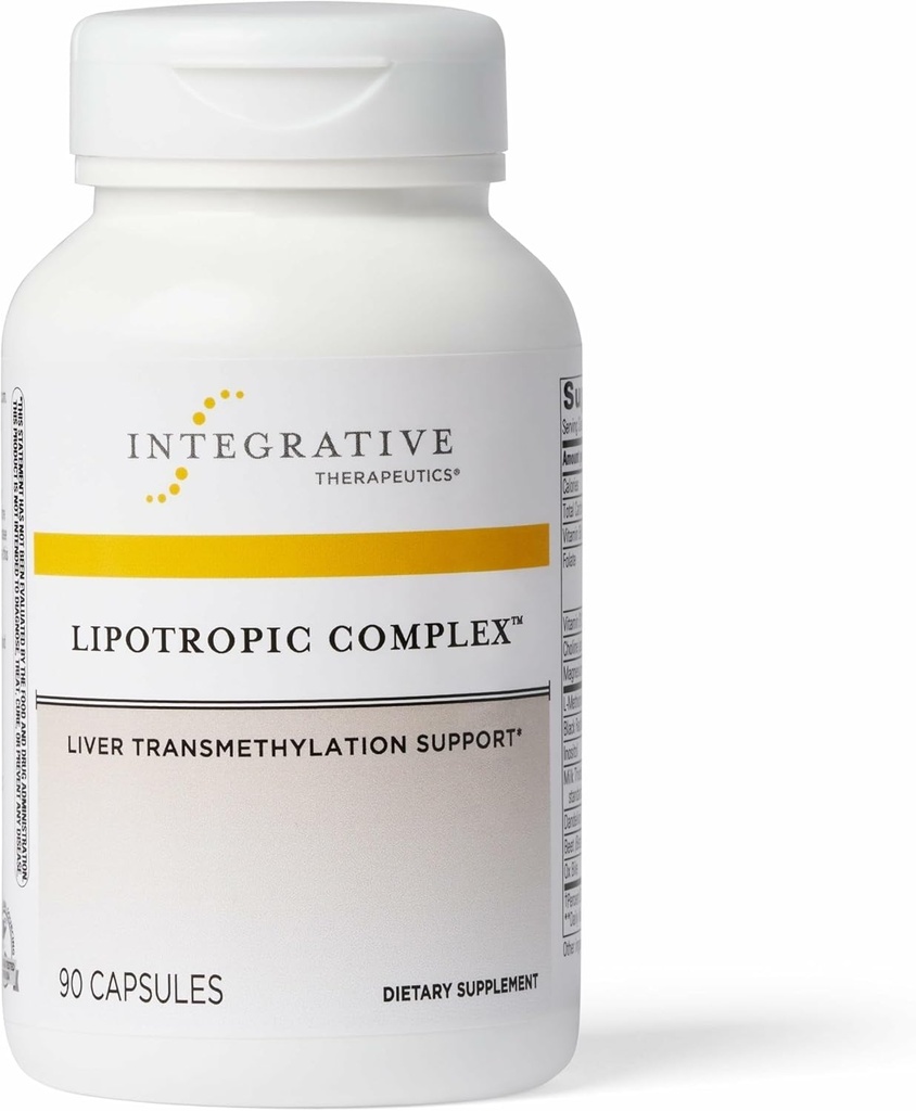 Integrative Therapeutics Lipotropic Complex - Liver Support Supplement for Adults* - Includes Milk Thistle & Vitamin B6 and B12 - Gluten-Free & Dairy-Free - 90 Count (45 Servings)