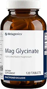Metagenics Mag Glycinate - Højt Absorberet Magnesium - Magnesium Glycinate til Nervesystemet Support * - Glutenfri - Ikke-GMO - Vegetarisk - 120 tabletter