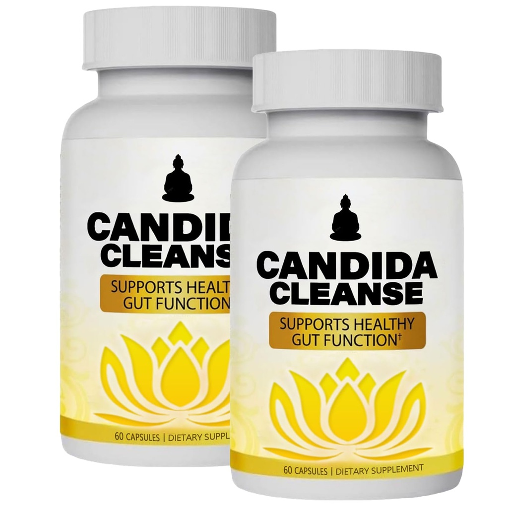 CandiFresh Candida Cleanse - Gut & Colon Support, Natural Herbal Formel, Include Oregano Leaf, Ormwood, Black Walnut, Captain Acid-1, 60 kapsler (2)