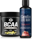 PMD Sports BCAA 's Stim Free for Recovery and Performance Lemonade (30 Servere) & Siren Labs L- Carnitin Elite Burn Fat Loss Support Strawberry Blast 3000 mg (32 Servere)