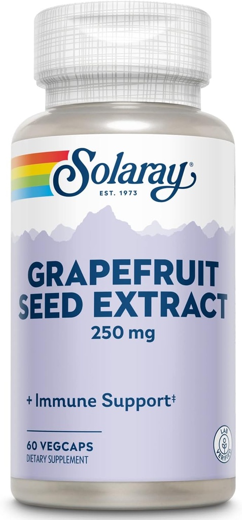 SOLARAY Garanteret potens Grapefrugt frø ekstrakt, Veg Cap (Btl- Plastic) 250 mg