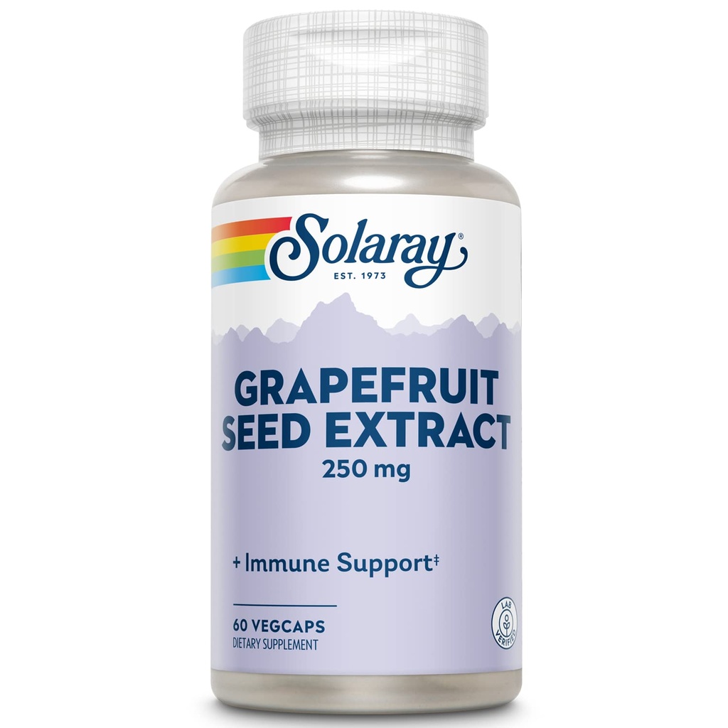 SOLARAY Garanteret potens Grapefrugt frø ekstrakt, Veg Cap (Btl- Plastic) 250 mg