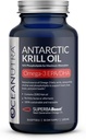 100% Pure Krill Oil 1000mg, Omega 3, Højeste koncentration 56% Phospholipider, Cholin & Astaxanthin, Sustainable Antarctic SuperbaBoost, DHA, EPA, Heart, Brain, Eye & Hudpleje, Ingen Fish Oil