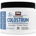 FORCE FACTOR Awesome Colostrum til støtte Gut sundhed, immunfunktion, Inddrivelse, & Mere, Bovine Colostrum supplement, Pastor- Raised, Græs Fed, Hormone Free, naturligt Unflavored, 30 Serveringer